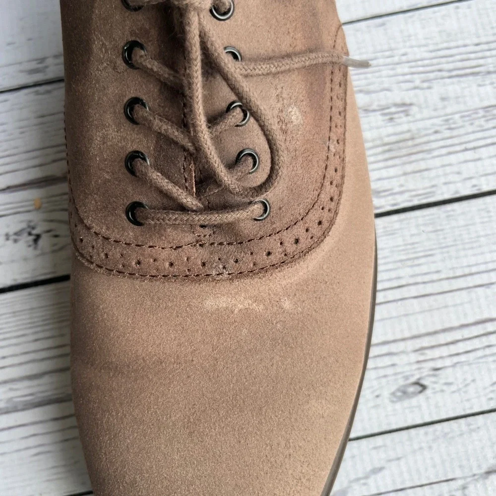 Polo Ralph Lauren Vintage Saddle Brown Leather‎ Suede Oxford Shoes Mens 8D